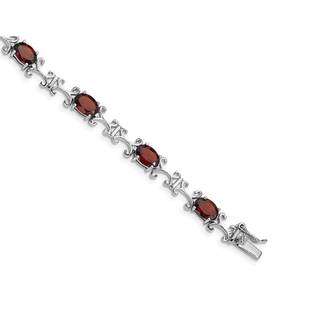 9.90 Carats (ctw) Garnet Bracelet in Strerling Silver Image 2