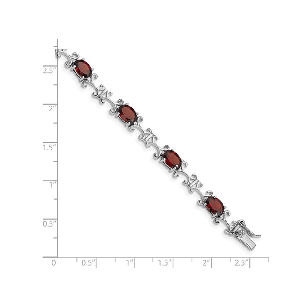 9.90 Carats (ctw) Garnet Bracelet in Strerling Silver Image 3