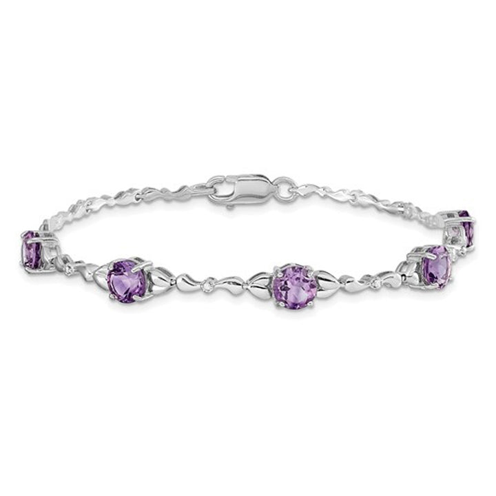 3.50 Carat (ctw) Amethyst Bracelet in Sterling Silver Image 1