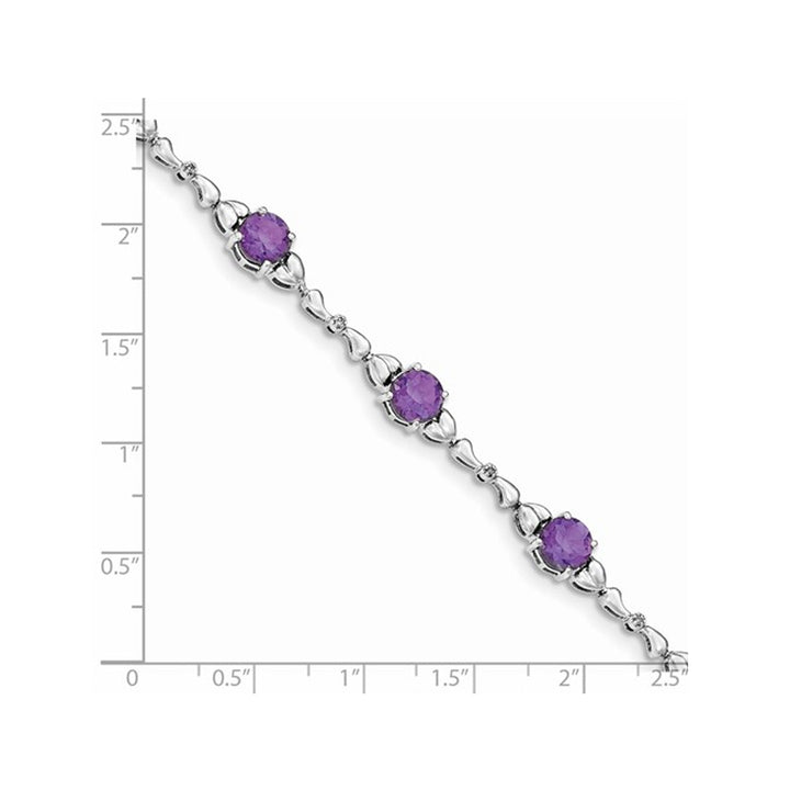 3.50 Carat (ctw) Amethyst Bracelet in Sterling Silver Image 3