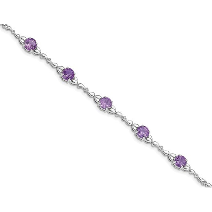 3.50 Carat (ctw) Amethyst Bracelet in Sterling Silver Image 4