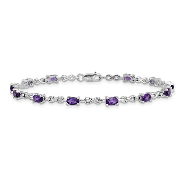 2.70 Carat (ctw) Purple Amethyst Infinity Bracelet in Sterling Silver Image 1