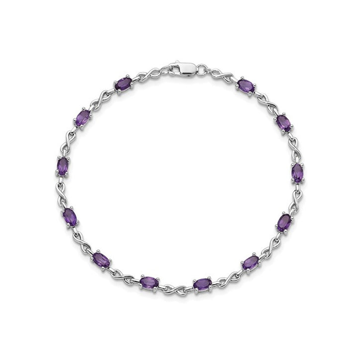 2.70 Carat (ctw) Purple Amethyst Infinity Bracelet in Sterling Silver Image 2