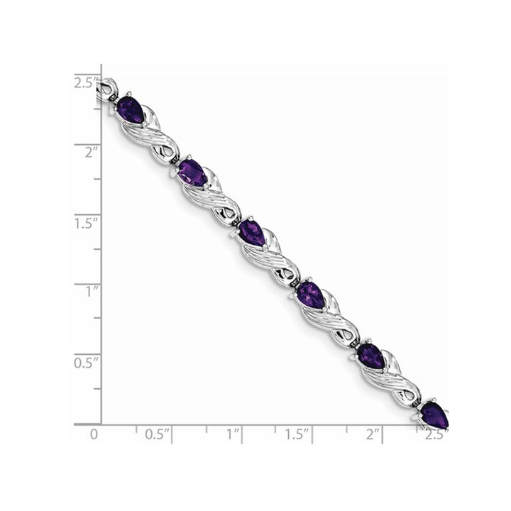 3.45 Carat (ctw) Amethyst Bracelet in Sterling Silver Image 4