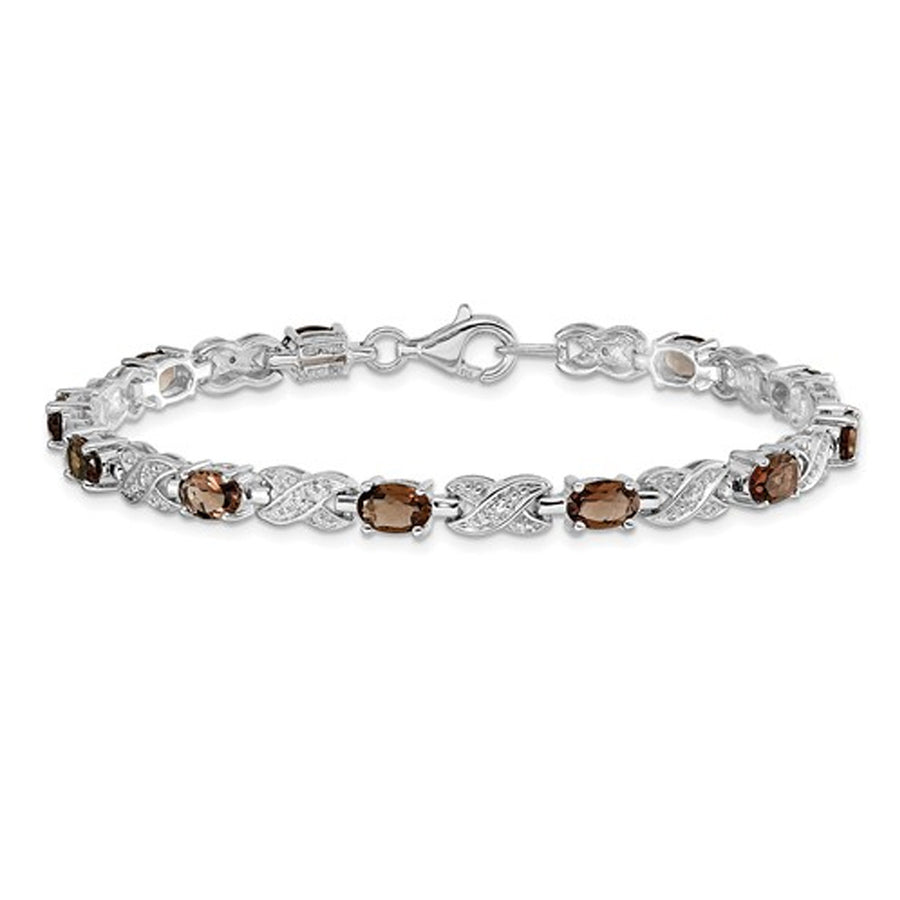 Sterling Silver Infinity 4.50 Carat (ctw) Smoky Quartz Bracelet Image 1