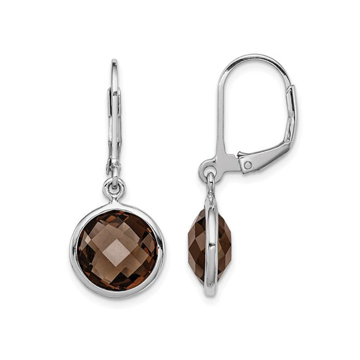 6.00 Carat (ctw) Smoky Quartz Dangle Earrings in Sterling Silver Image 1