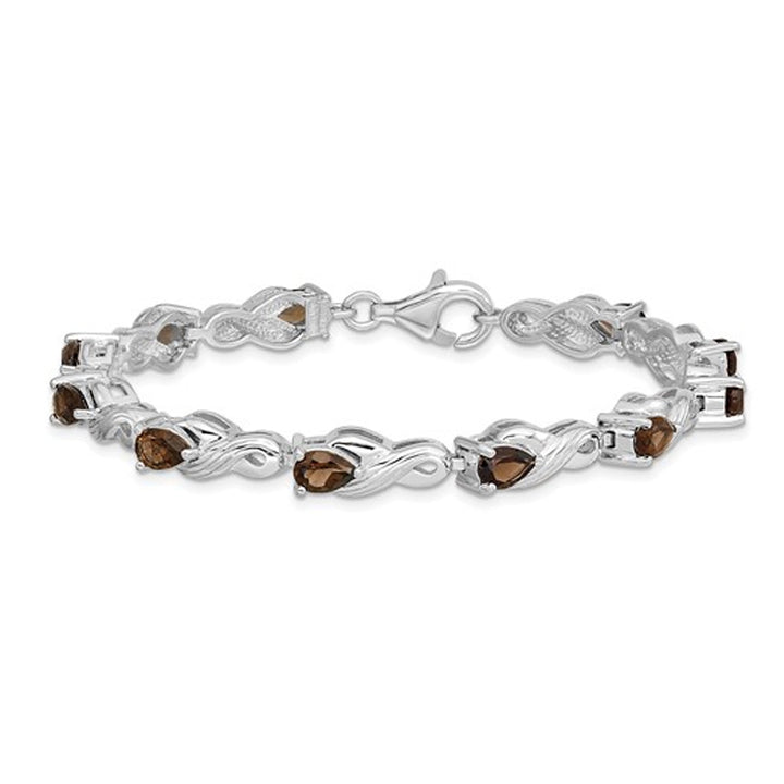 Sterling Silver Infinity 3.45 Carat (ctw) Smoky Quartz Bracelet Image 1