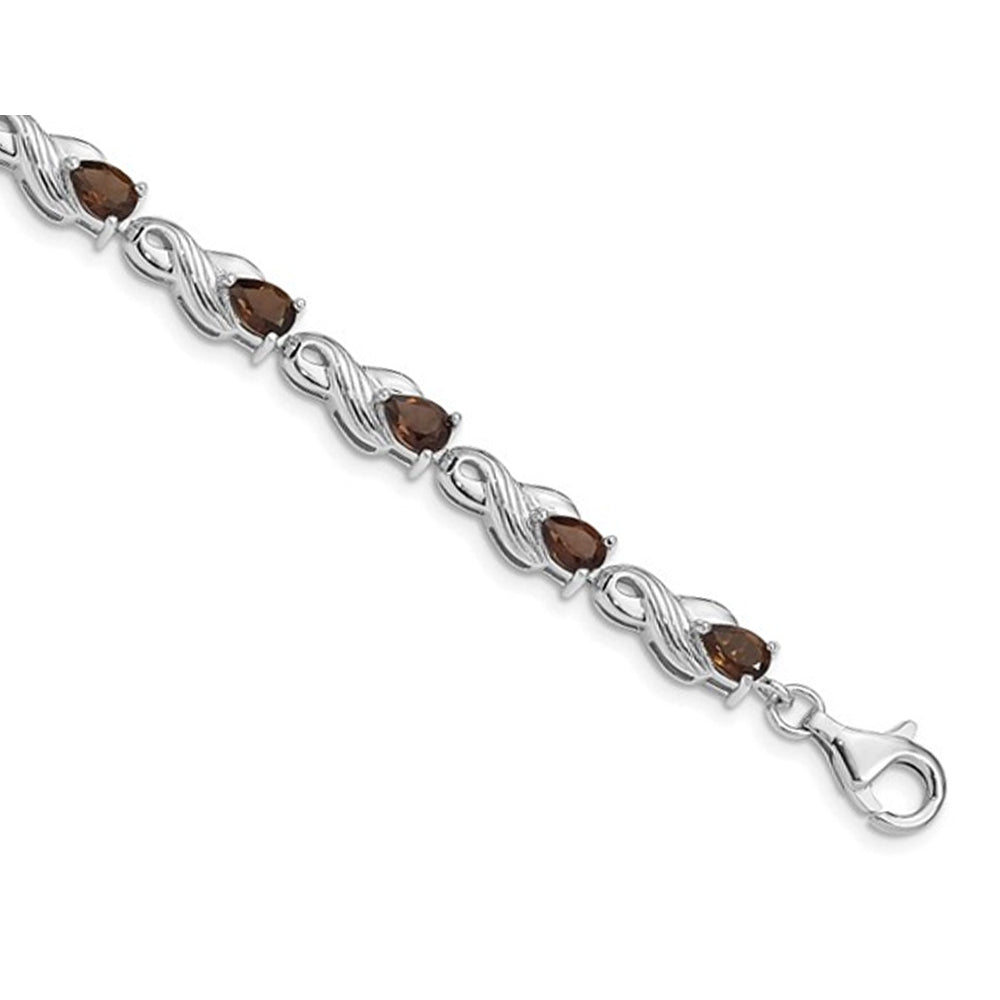 Sterling Silver Infinity 3.45 Carat (ctw) Smoky Quartz Bracelet Image 3