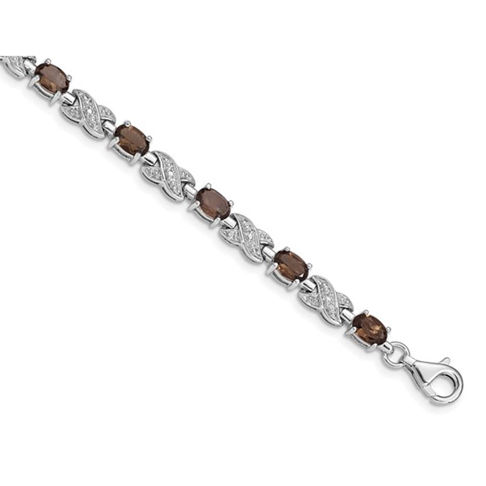 Sterling Silver Infinity 4.50 Carat (ctw) Smoky Quartz Bracelet Image 4