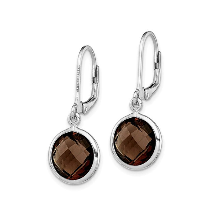 6.00 Carat (ctw) Smoky Quartz Dangle Earrings in Sterling Silver Image 3