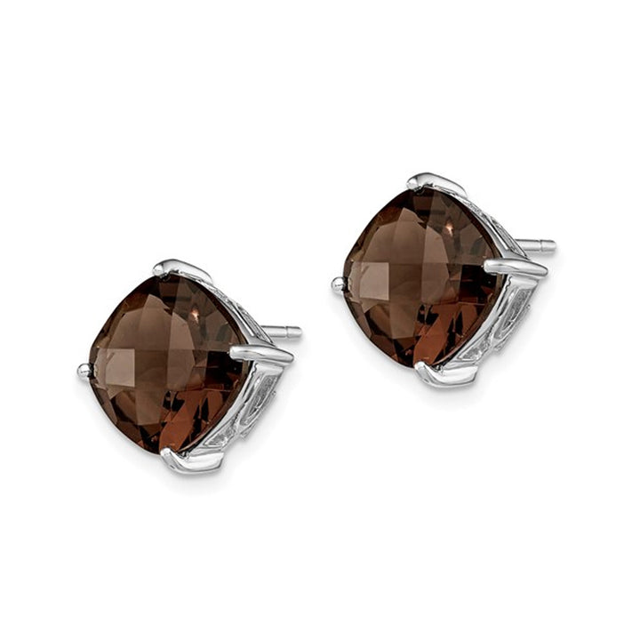 7.25 Carat (ctw) Solitaire Smoky Quartz Earrings in Sterling Silver Image 4