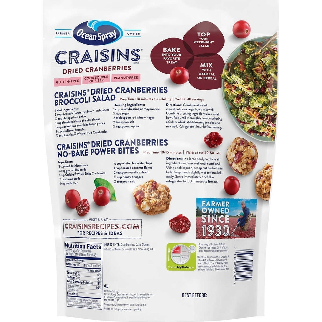 Ocean Spray Craisins Whole Dried Cranberries 64 Ounce Image 2