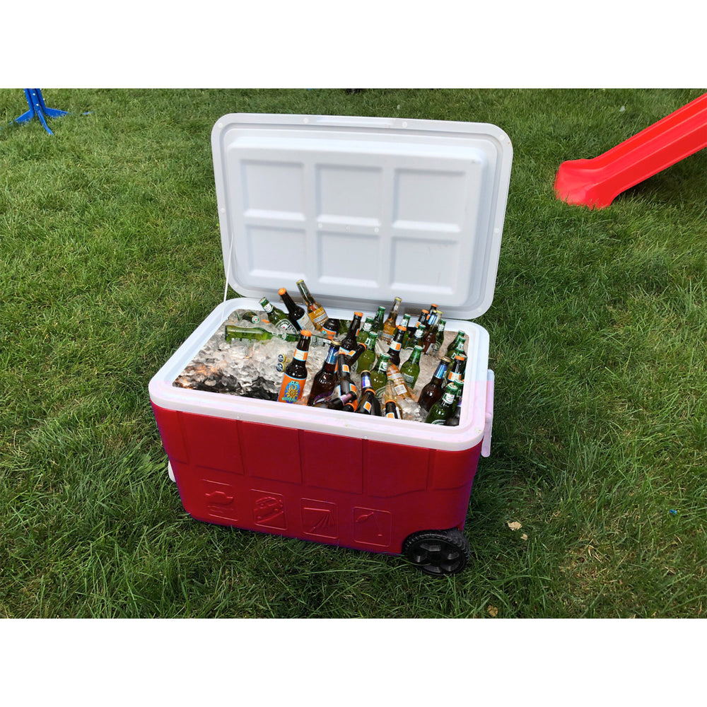 Technical Pro Rechargeable Red 55 Quarts Cooler with Waterproof Built-in Bluetooth Speaker and 12,000 maH Power Image 2