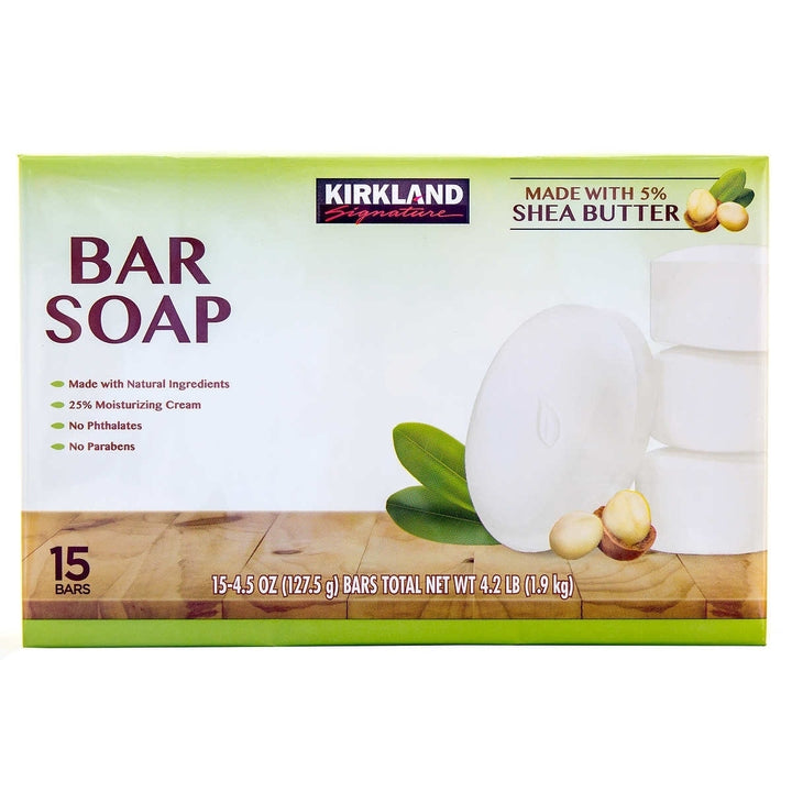 Kirkland Signature Bar Soap with Shea Butter 4.5 Ounce (15 Count) Image 1