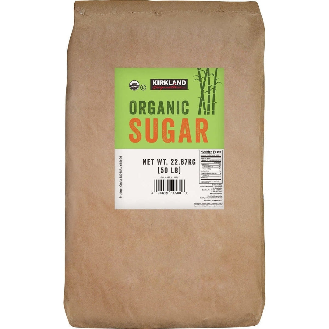 Kirkland Signature Organic Cane Sugar 50 Pounds Image 1