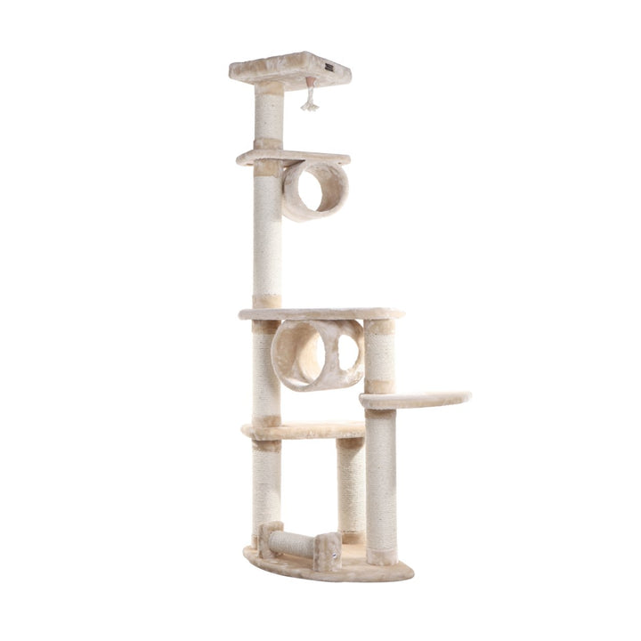 Armarkat Cat Tree A7463A Beige 74 Inch Real Wood Scratching Post Multi-Level Image 3