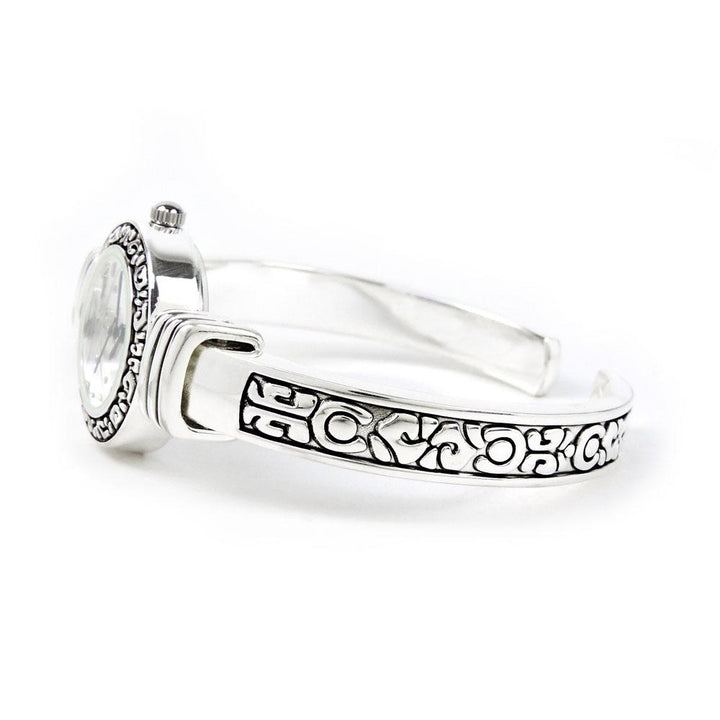 Silver Western Style Decorated Bangle Cuff Watch for Women Image 3