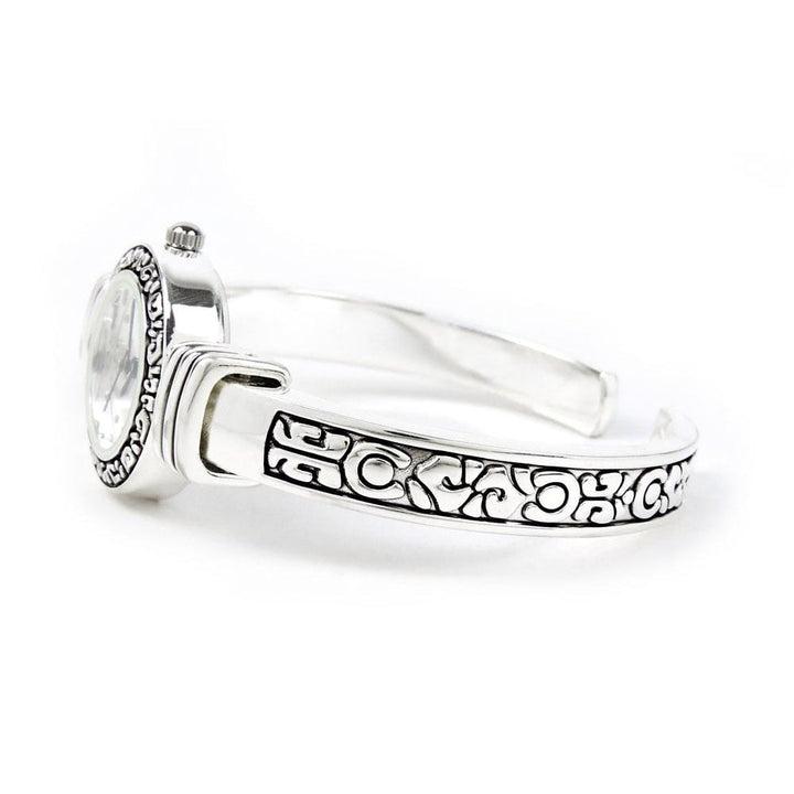 Silver Western Style Decorated Bangle Cuff Watch for Women Image 3