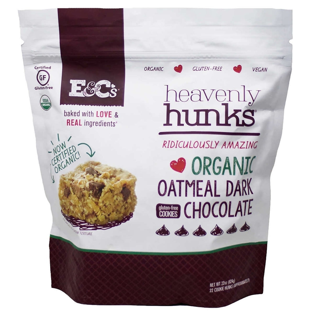 EandCs Heavenly Hunks Organic Oatmeal Dark Chocolate Cookies22 Ounce Image 1