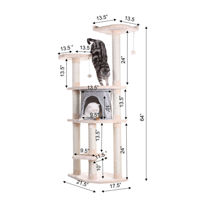 Armarkat Real Wood Classic Cat Tree Model A6401Blanched AlmondClassic Model A6401 Image 3
