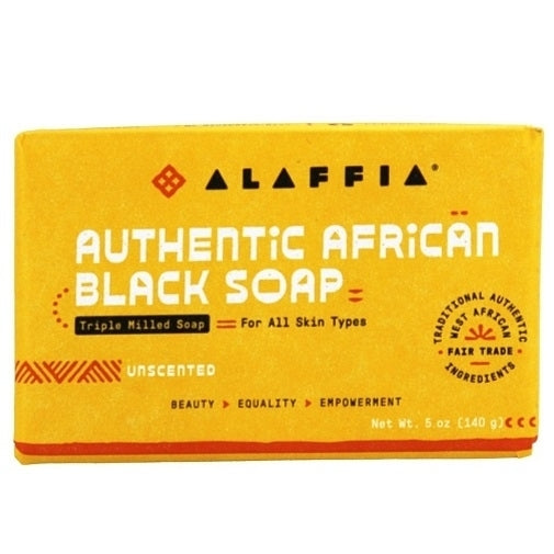 Alaffia Authentic African Black Bar Soap Triple Milled Unscented Image 1