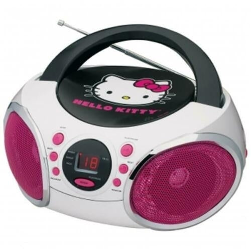 Hello Kitty Portable Stereo CD Boombox with AM/FM Radio Speaker Image 1