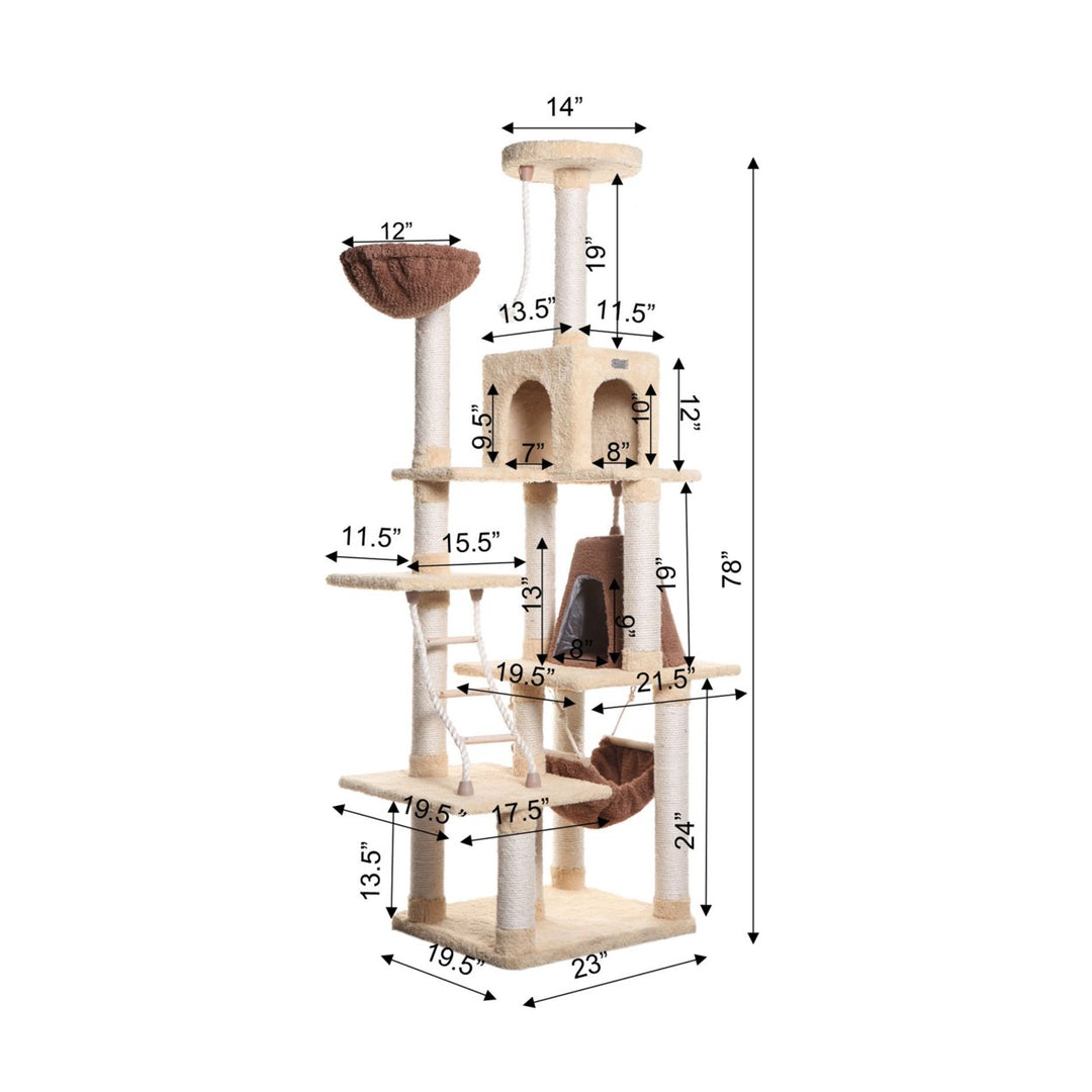 Armarkat Cat Climber Play House78" Real Wood Cat furniture,Jackson Galaxy Approved Image 3