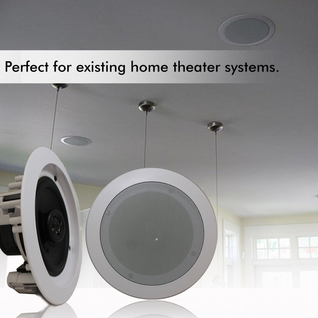 Technical Pro 1000W Bluetooth Home System w/USB/SD Inputs + (Qty 6) 6.5" flush mount In-Ceiling Stereo Speakers + Mic Image 3
