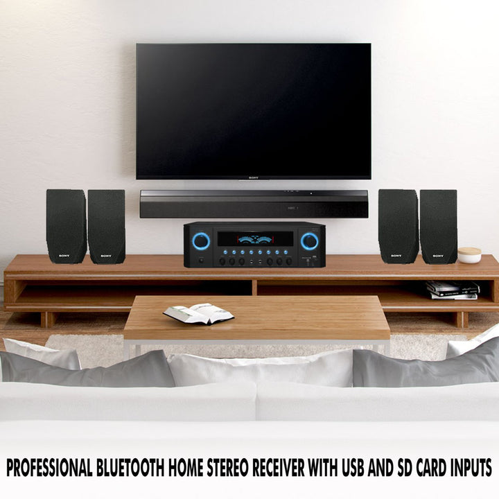 Technical Pro 1000W Bluetooth Home System w/USB/SD Inputs + (Qty 6) 6.5" flush mount In-Ceiling Stereo Speakers + Mic Image 6