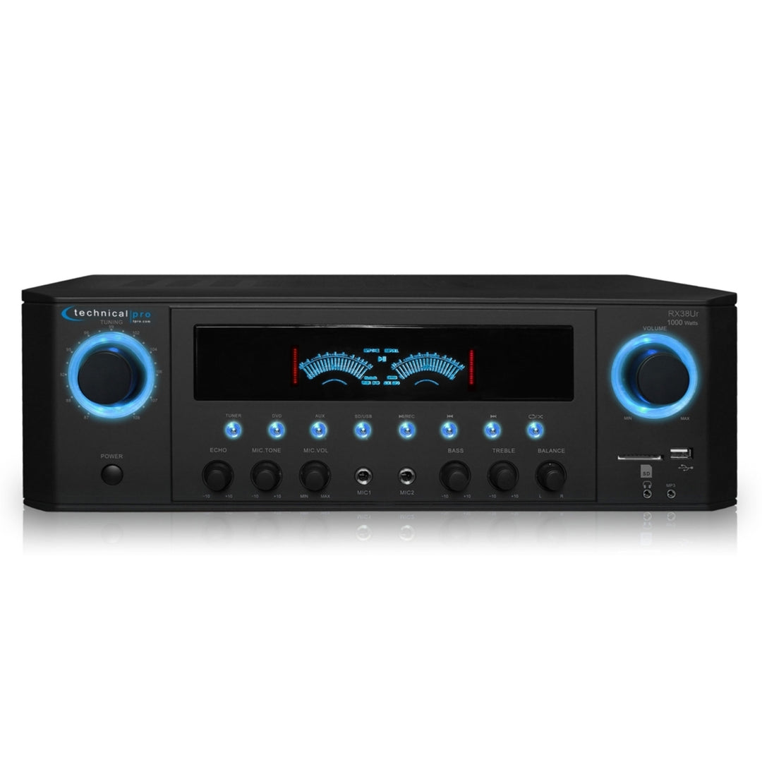 Technical Pro 1000W Bluetooth Home System w/USB/SD Inputs + (Qty 6) 6.5" flush mount In-Ceiling Stereo Speakers + Mic Image 8