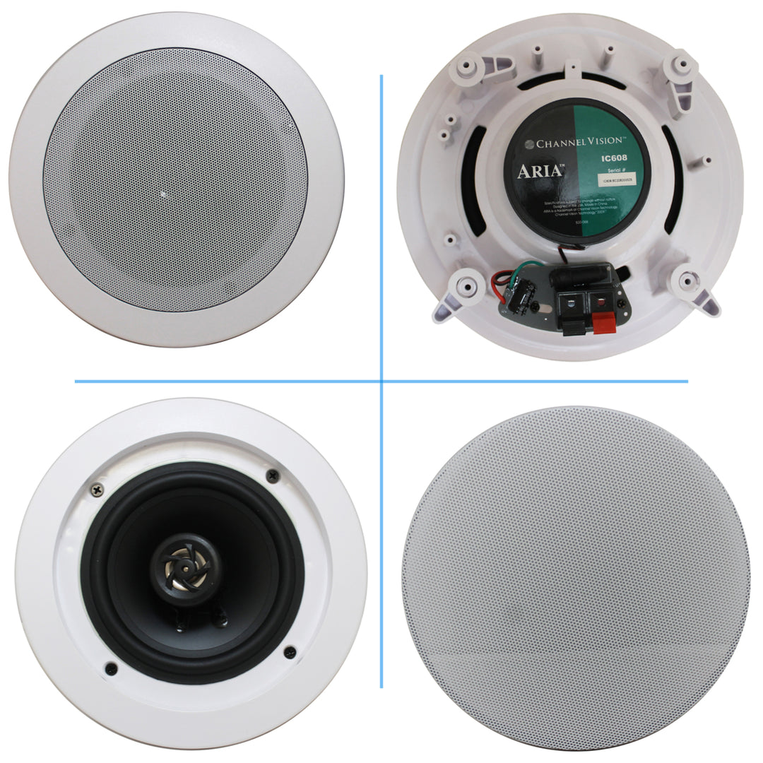 Technical Pro 1000W Bluetooth Home System w/USB/SD Inputs + (Qty 6) 6.5" flush mount In-Ceiling Stereo Speakers + Mic Image 9