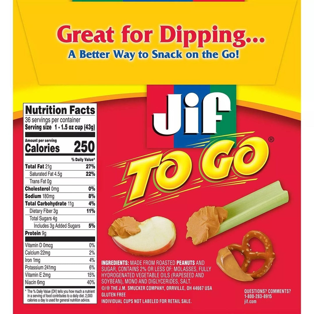 Jif-To-Go Creamy Peanut Butter 1.5 Ounce (36 Count) Image 3