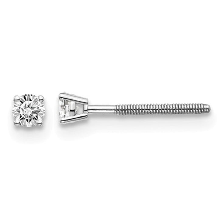 1/10 Carat (ctw SI3-I1 G-H-I) Diamond Solitaire Stud Earrings in 14K White Gold Image 1