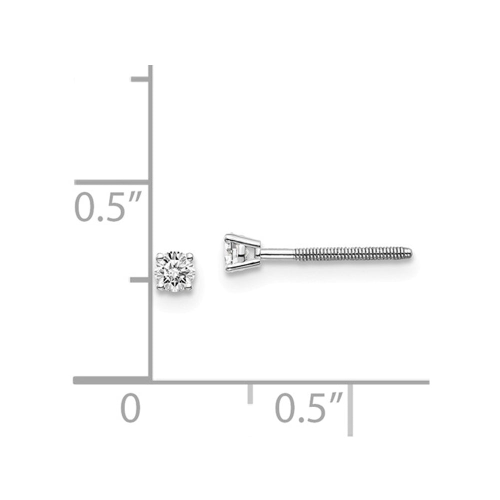 1/10 Carat (ctw SI3-I1 G-H-I) Diamond Solitaire Stud Earrings in 14K White Gold Image 2