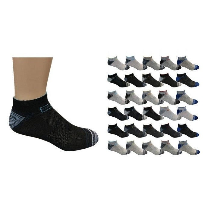 20-Pair Mystery Deal: Men's Moisture Wicking Low-Cut Socks, Set of 20 Assorted Image 1