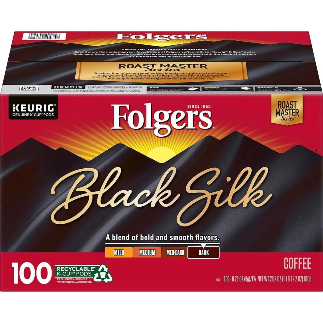 Folgers Black Silk Coffee K-Cups Dark Roast (100 Count) Image 1