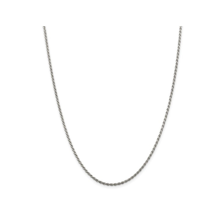 Diamond Cut Rope Chain Necklace in Sterling Silver 20 Inches (1.75 mm) Image 1