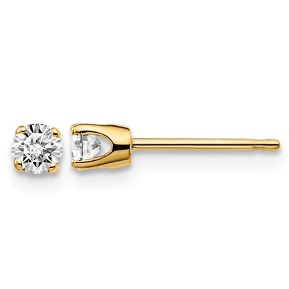 1/4 Carat (ctw I2K-L) Diamond Solitaire Stud Earrings in 14K Yellow Gold Image 1