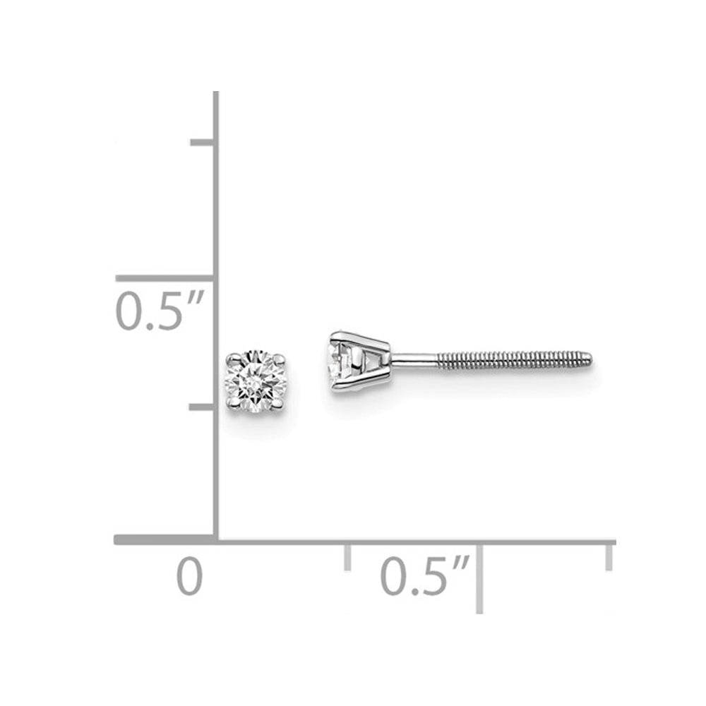 1/5 Carat (ctw SI3-I1G-H-I) Diamond Solitaire Stud Earrings in 14K White Gold Image 2