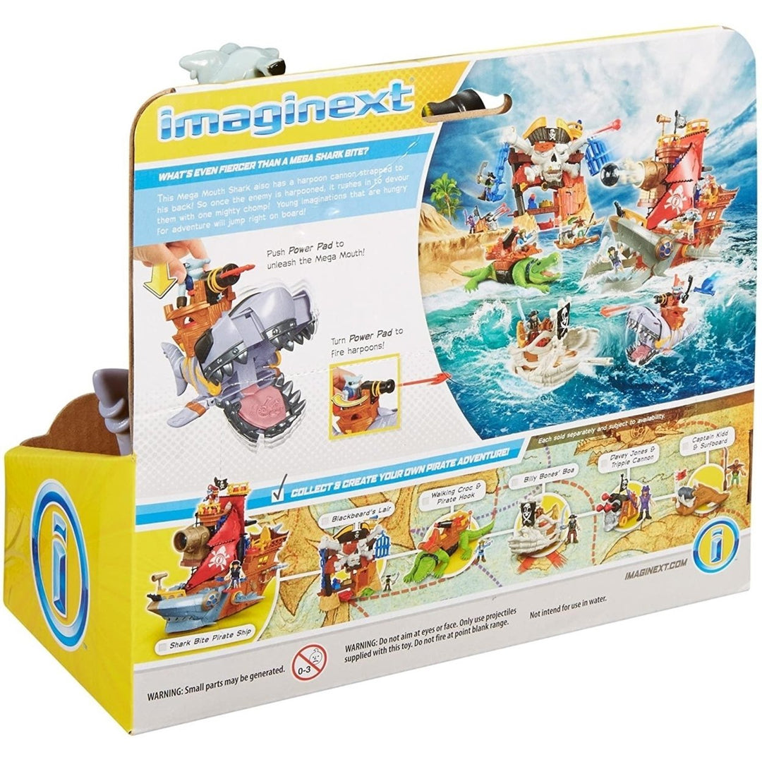 Fisher-Price Imaginext Mega Mouth Shark Chomping Pirate Sea Boat Image 4