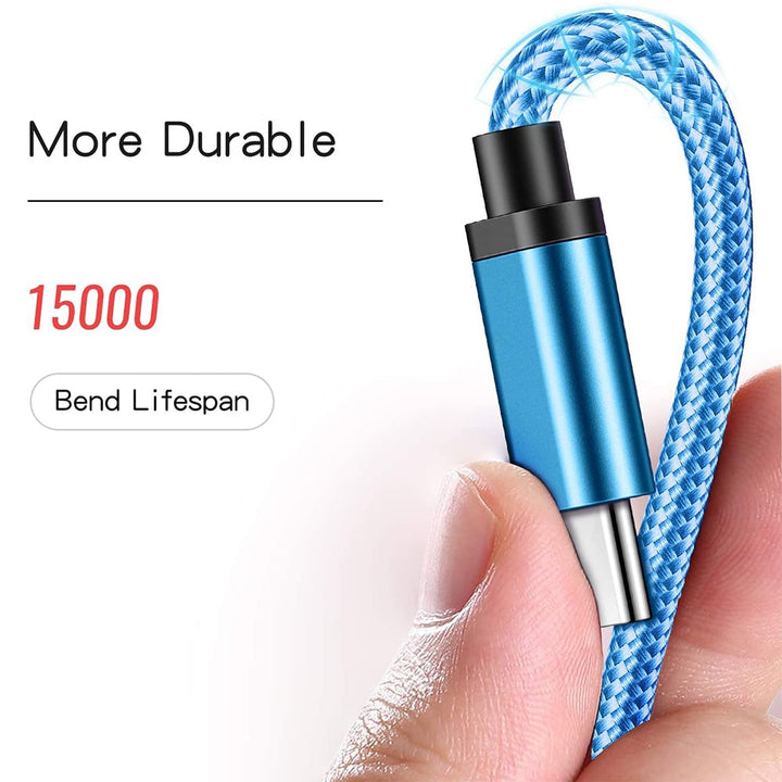 Universal USB Braided Nylon Type C Charging Cable 6 Ft Blue Data Sync Cord Image 4