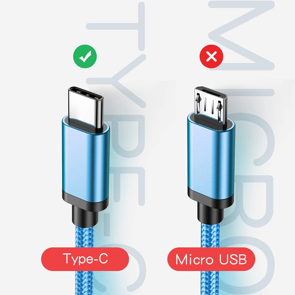 Universal USB Braided Nylon Type C Charging Cable 6 Ft Blue Data Sync Cord Image 8