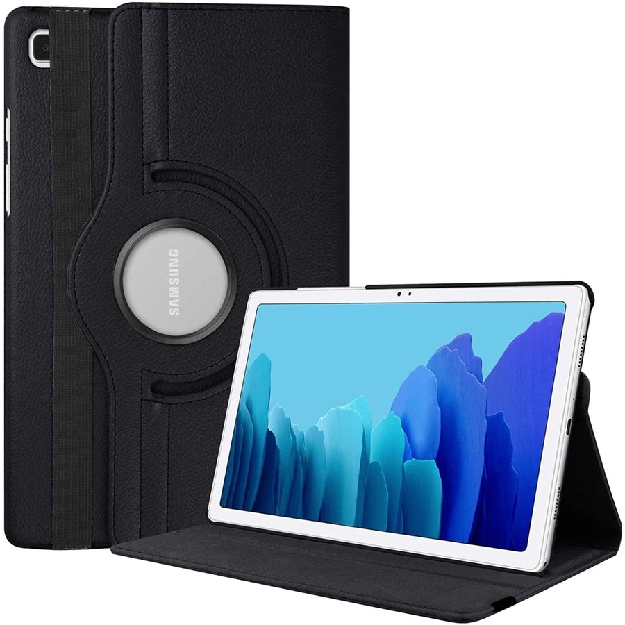 Samsung Galaxy Tab A7 Case 360 Rotating Stand Cover Black PU Leather SM-T500 T505 T507 Image 1