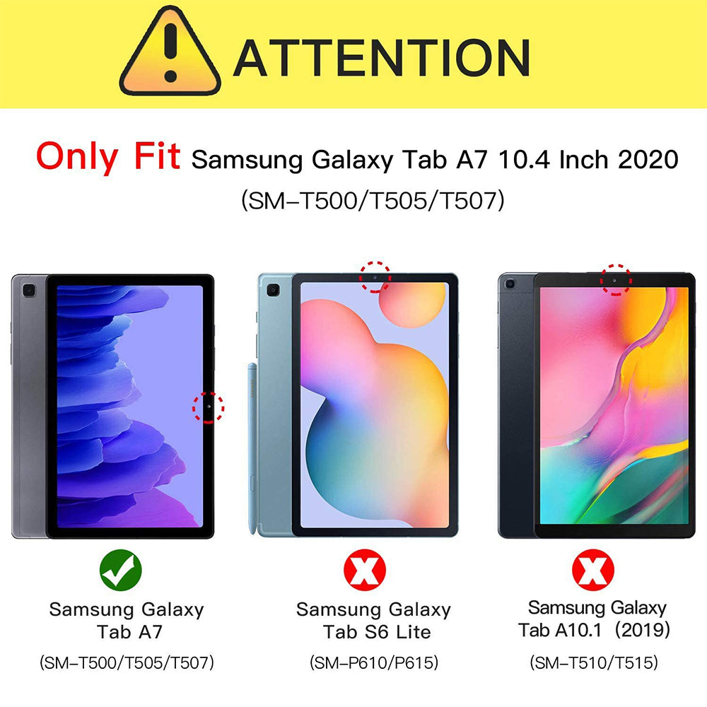 For Samsung Galaxy Tab A7 10.4 / SM-T500 / T505 / T507 Dual layer Shockproof Heavy Duty Kickstand Tablet Hard Case Cover Image 2