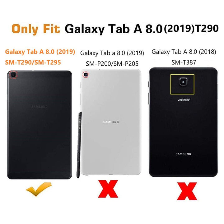 For Samsung Galaxy Tab A 8.0 2019 / T290 / T295 Dual layer Shockproof Heavy Duty Kickstand Tablet Hard Case Cover Image 2