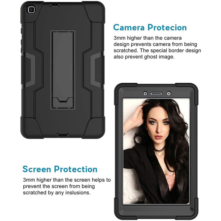 For Samsung Galaxy Tab A 8.0 2019 / T290 / T295 Dual layer Shockproof Heavy Duty Kickstand Tablet Hard Case Cover Image 4