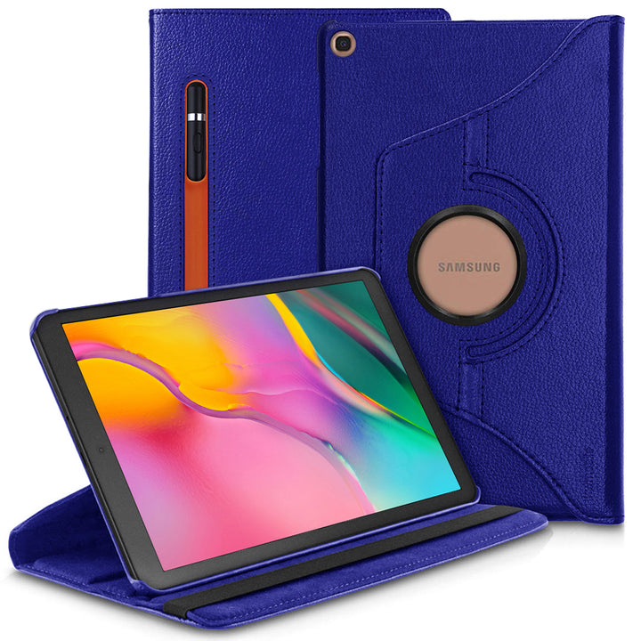 For Samsung Galaxy Tab A7 10.4 / SM-T500 / T505 / T507 360 Degree Rotating Stand W/ Pencil Slots Leather Folio Tablet Image 8