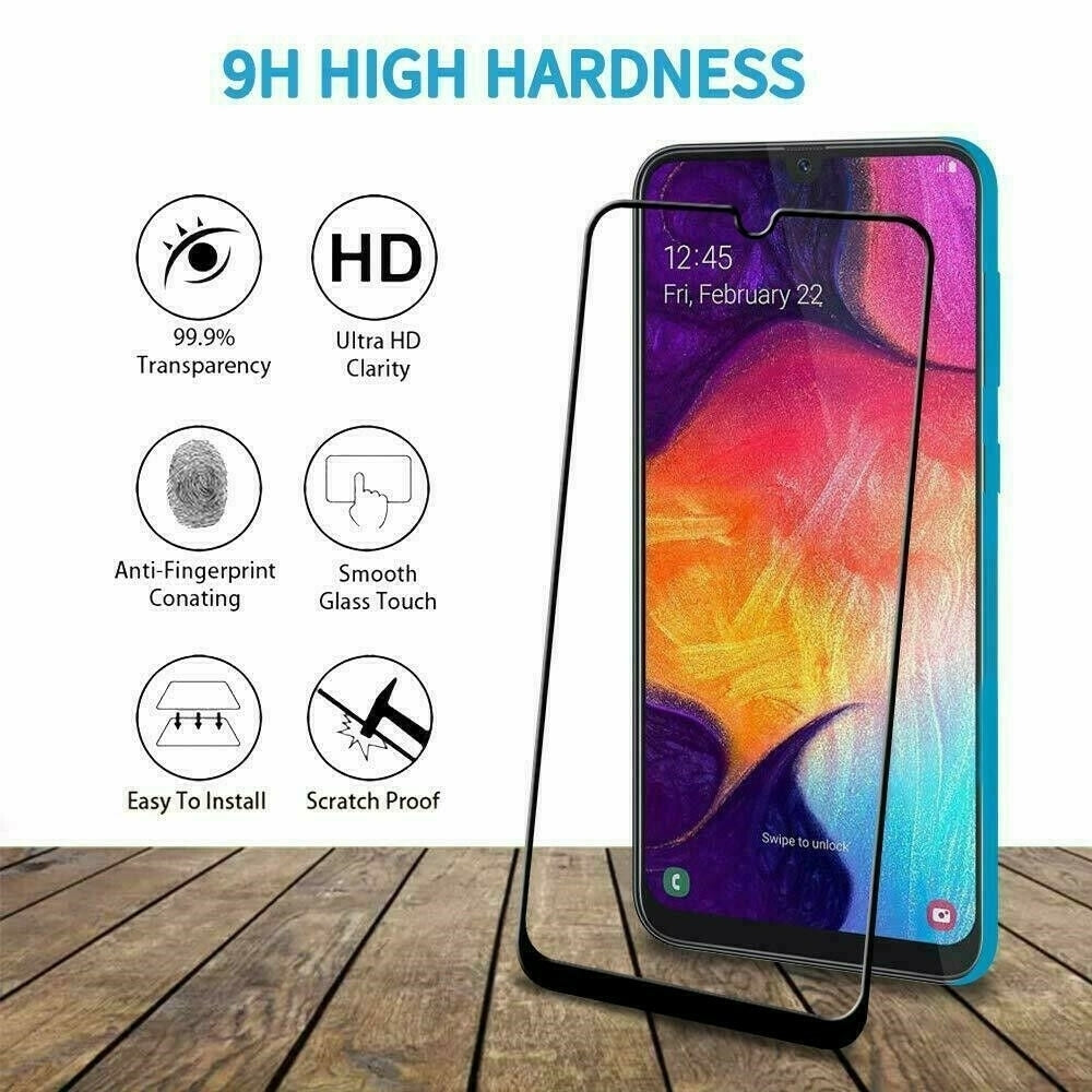 Samsung Galaxy A51 5D Curved Tempered Glass Screen Protector Black 99.9% Clarity Image 1