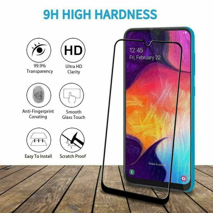 Samsung Galaxy A51 5D Curved Tempered Glass Screen Protector Black 99.9% Clarity Image 1