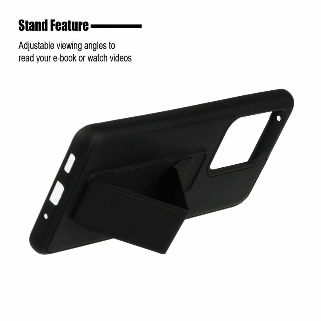 For Apple iPhone 12 Mini 5.4 inch Multi-Functional Kickstand Car Support Wrist Strap Protective Case Cover Black Image 4